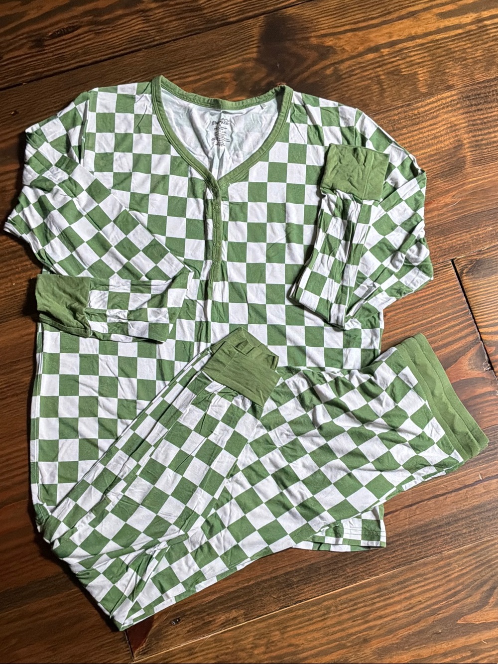 Women's Green Checkered Pajama Set - Unbranded
